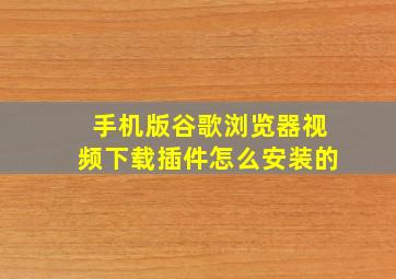 手机版谷歌浏览器视频下载插件怎么安装的