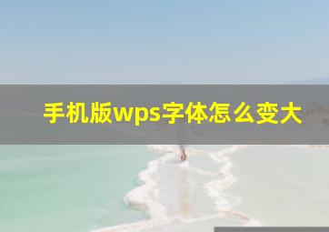 手机版wps字体怎么变大