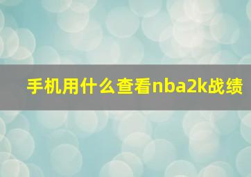 手机用什么查看nba2k战绩