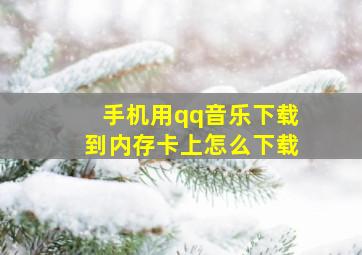 手机用qq音乐下载到内存卡上怎么下载