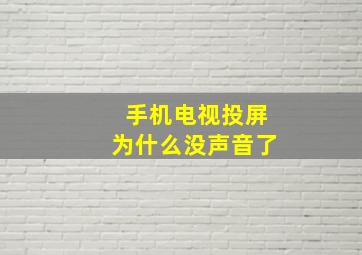 手机电视投屏为什么没声音了