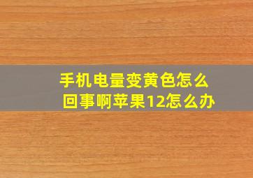 手机电量变黄色怎么回事啊苹果12怎么办