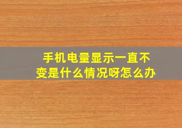 手机电量显示一直不变是什么情况呀怎么办