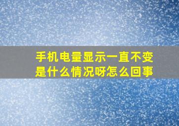 手机电量显示一直不变是什么情况呀怎么回事