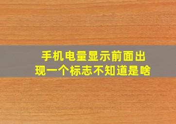 手机电量显示前面出现一个标志不知道是啥