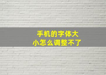 手机的字体大小怎么调整不了