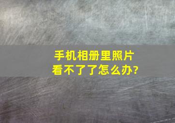 手机相册里照片看不了了怎么办?