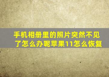 手机相册里的照片突然不见了怎么办呢苹果11怎么恢复