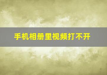 手机相册里视频打不开