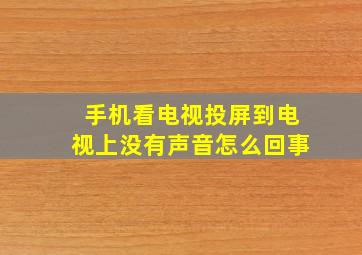 手机看电视投屏到电视上没有声音怎么回事