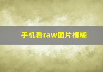 手机看raw图片模糊