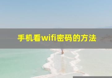 手机看wifi密码的方法