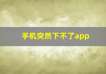 手机突然下不了app