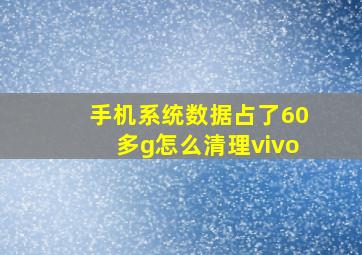 手机系统数据占了60多g怎么清理vivo