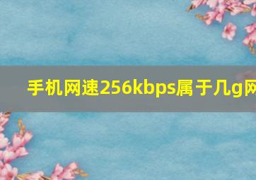 手机网速256kbps属于几g网