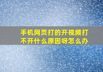 手机网页打的开视频打不开什么原因呀怎么办