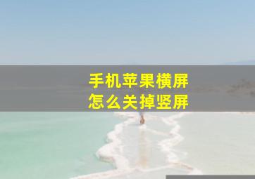 手机苹果横屏怎么关掉竖屏