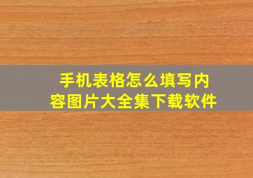 手机表格怎么填写内容图片大全集下载软件