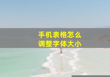 手机表格怎么调整字体大小