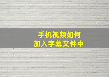 手机视频如何加入字幕文件中