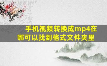 手机视频转换成mp4在哪可以找到格式文件夹里