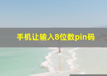 手机让输入8位数pin码