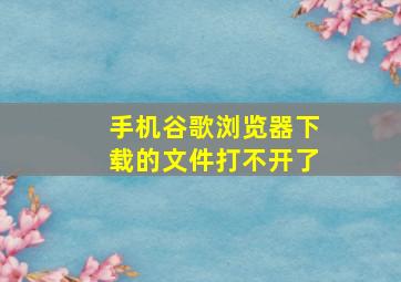 手机谷歌浏览器下载的文件打不开了