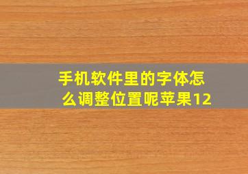 手机软件里的字体怎么调整位置呢苹果12