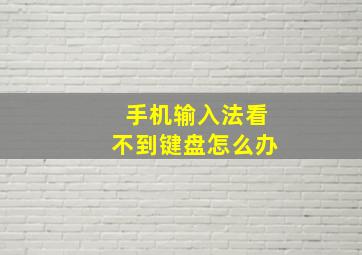 手机输入法看不到键盘怎么办