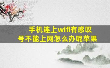 手机连上wifi有感叹号不能上网怎么办呢苹果