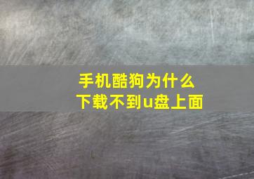 手机酷狗为什么下载不到u盘上面