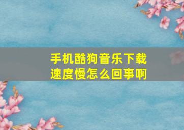 手机酷狗音乐下载速度慢怎么回事啊