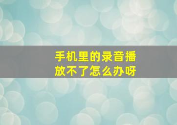 手机里的录音播放不了怎么办呀