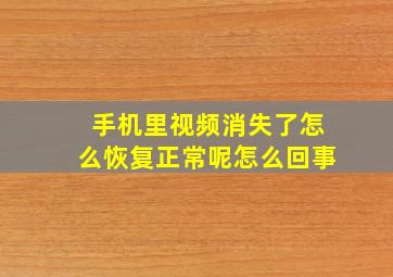 手机里视频消失了怎么恢复正常呢怎么回事