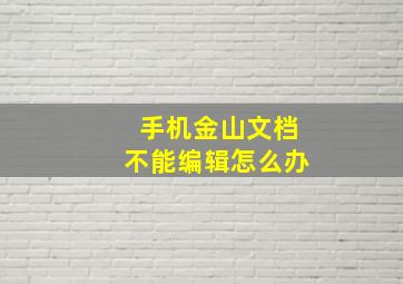 手机金山文档不能编辑怎么办