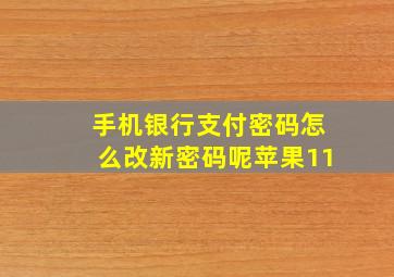 手机银行支付密码怎么改新密码呢苹果11