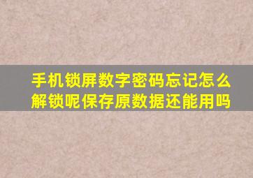 手机锁屏数字密码忘记怎么解锁呢保存原数据还能用吗