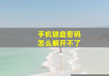 手机键盘密码怎么解开不了