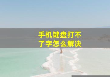 手机键盘打不了字怎么解决