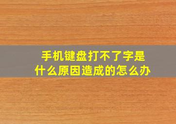 手机键盘打不了字是什么原因造成的怎么办