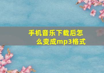 手机音乐下载后怎么变成mp3格式