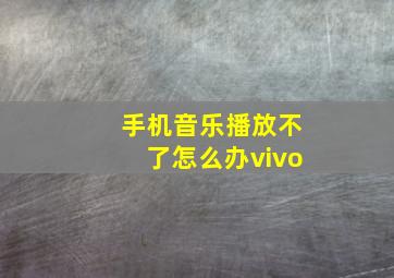 手机音乐播放不了怎么办vivo