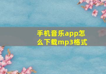 手机音乐app怎么下载mp3格式