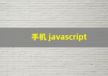 手机 javascript