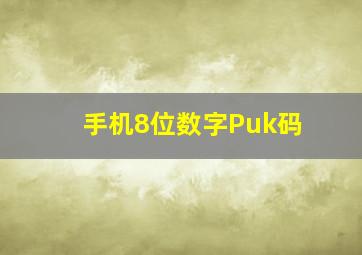 手机8位数字Puk码