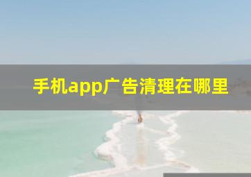 手机app广告清理在哪里