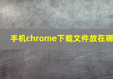 手机chrome下载文件放在哪