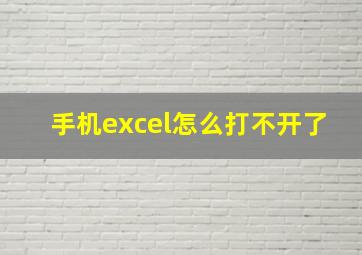 手机excel怎么打不开了