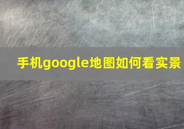 手机google地图如何看实景