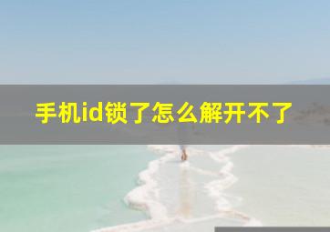 手机id锁了怎么解开不了